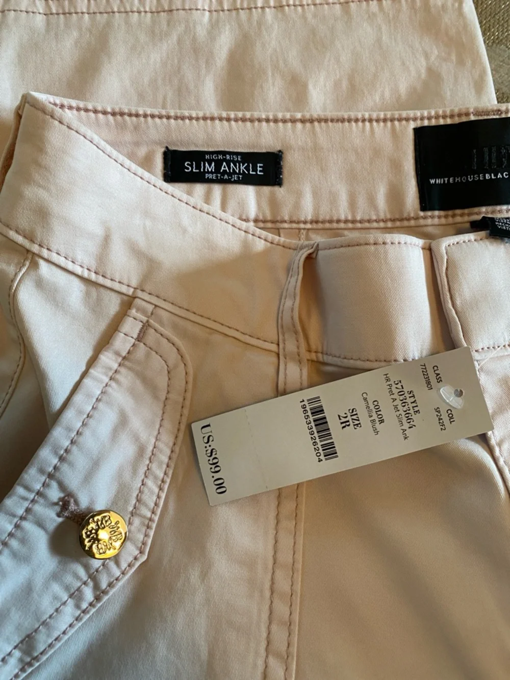 White House Black Market Pale Pink High-Rise Pants - Picture 3 of 10